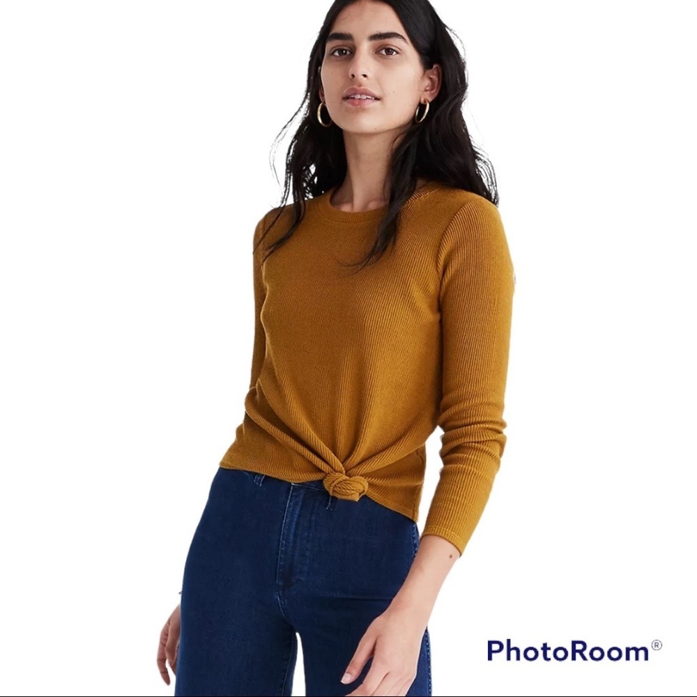 Madewell Texture & Thread Jacquard Knot Front Top